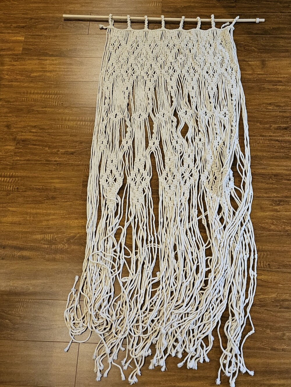 Large macrame wall Hanging decor tassels handmade cotton Rope Art Tapestry White